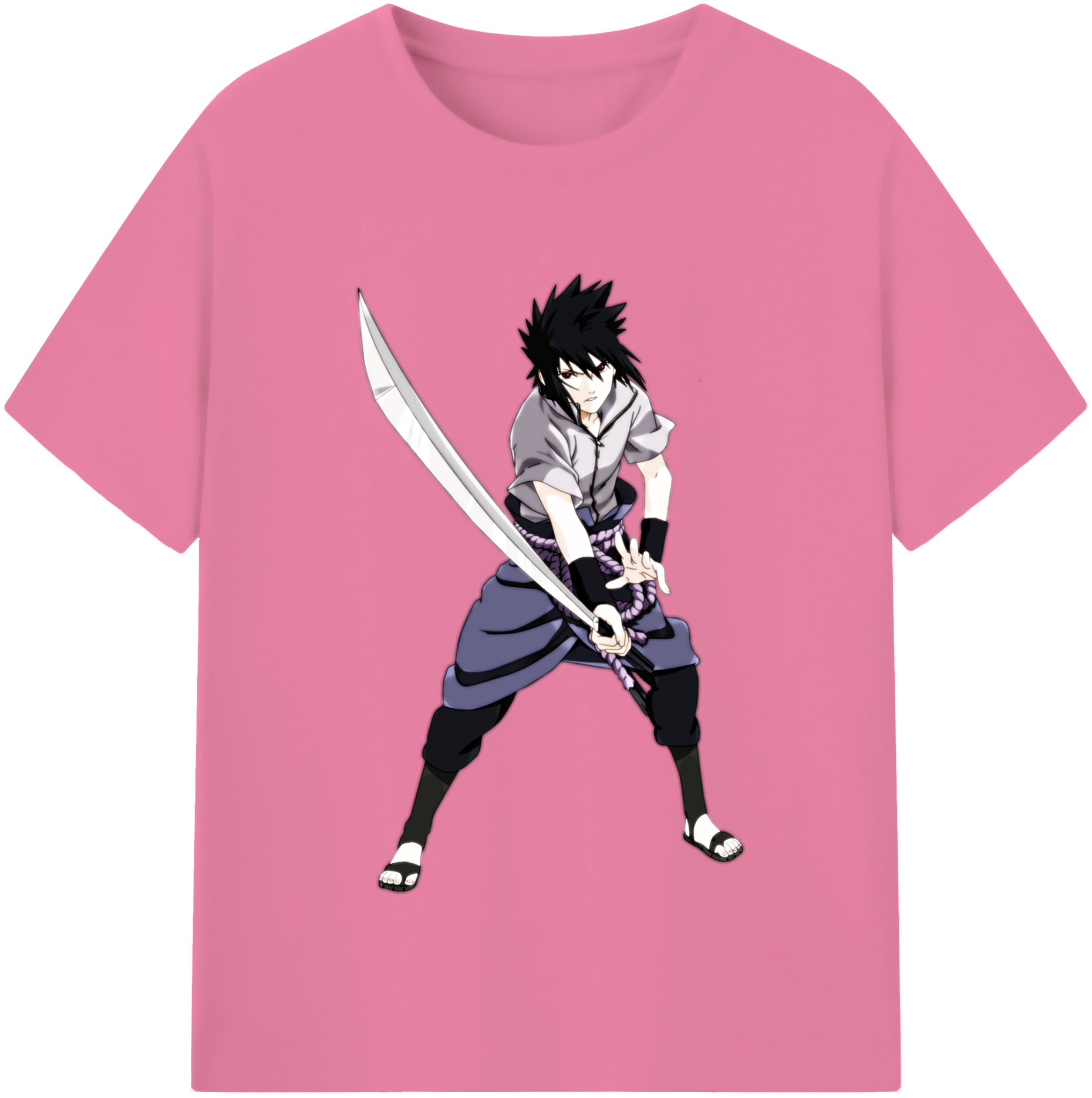 （画像用） NARUTO -ナルト- うちは サスケ Uchiha Sasuke 綿100％半袖Tシャツ（フロントプリント）